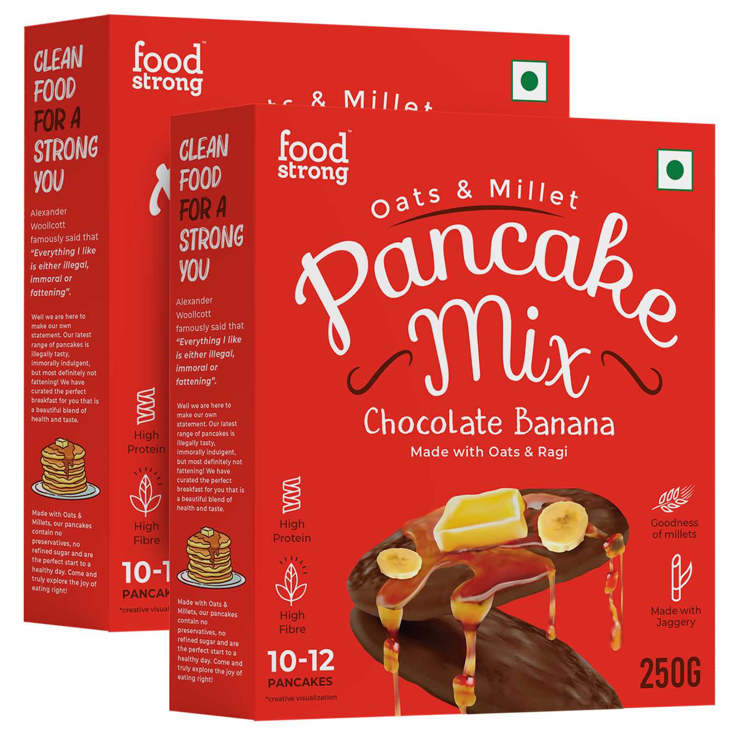Oats And Millets Chocolate Banana Pancake Mix | 250 G | Pack Of 2
